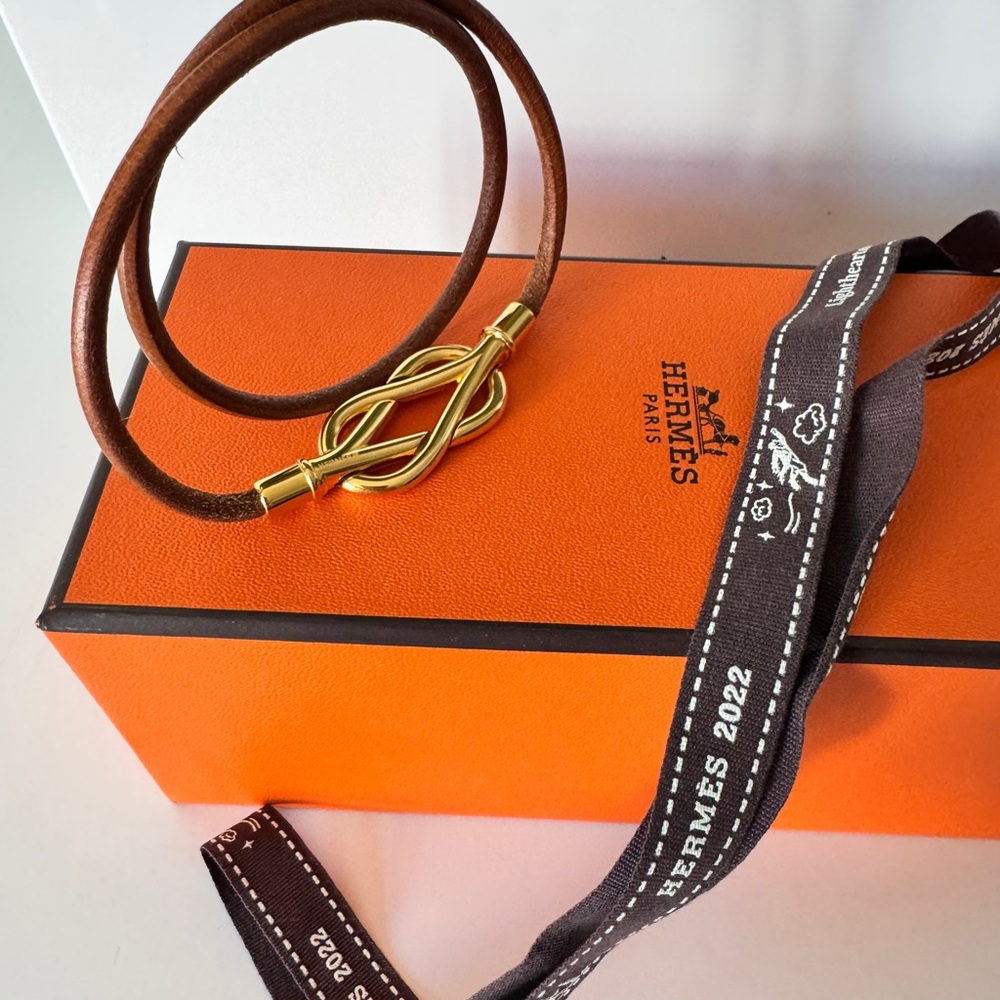 Hermes 2-row Atame Leather Bracelet - Picture 2 of 12